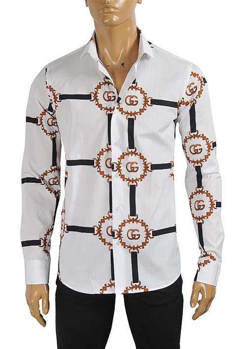 gucci print dress shirt|Gucci Men Shirts Dress Shirts .